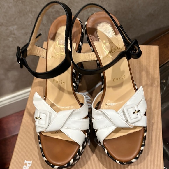 Christian Louboutin Shoes - Christian Louboutin black and white wedge